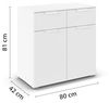 rauch Aditio Box, Kommode, 2-türig, 2 Schubladen, mit Softclose-Funktion, Farbe Weiß, BxHxT 80x81x42cm Bild 3
