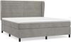 vidaXL Boxspringbett mit Matratze Hellgrau 160x200 cm Samt 3129279 Bild 3