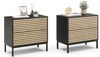 Nachttisch Eliza Goldkraft Eiche/Anthrazit 2er set Vicco Bild 5