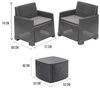 Dmora - Lounge-Set für draußen Laigueglia, Garten-Set mit 2 Sesseln und 1 Aufbewahrungstisch, Rattan-Effekt mit Kissen, 100% Made in Italy, Anthrazit Bild 3