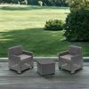 Dmora - Lounge-Set für draußen Laigueglia, Garten-Set mit 2 Sesseln und 1 Aufbewahrungstisch, Rattan-Effekt mit Kissen, 100% Made in Italy, Anthrazit Bild 2