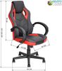 BAKAJI Gaming-Stuhl für Büro, direktional, drehbar, Sport, Racer, Richtung, Bürostuhl, Präsidentschaft, Haus, Studio, Schreibtisch, Bürostuhl, Höhe verstellbar, Rot Bild 3