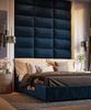 Muralo Samt Wandkissen Stoff Polsterpaneel Schlafzimmer Wohnzimmer Bett Wandpolster Bettkopfteil Lendekissen Modern Luxus Gepolstert Polster Paneel (Dunkelblau, 70x30 cm) Bild 2