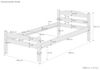 Weißes Einzelbett Buche massiv 90x200 Bettgestell V-60.45-09W Rollrost inkl. Bild 3