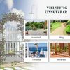 Outsunny Gartenbank Laubenbank Philosophenbank Rankgitter Rankhilfe (Rosenbank, 1-St, Rosenbogen mit Bank), Metall Schwarz 115 x 50 x 203 cm Bild 5