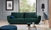 Designer Sofa Megan mit Schlaffunktion und Stauraum Grün Bild 2