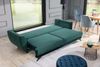 Designer Sofa Megan mit Schlaffunktion und Stauraum Grün Bild 4