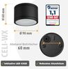 SSC-LUXon LED Außen-Deckenleuchte CELI-WX Bad Aufbauspot flach IP44 schwarz rund mit Smart WLAN LED, RGB & Weißtöne Bild 3