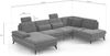 Cavadore Wohnlandschaft Moritz / Sofalandschaft mit Longchair im trendigen Design, Sitztiefenverstellung, Kopfstützen und mattschwarzen Metallfüßen / 335x82-107x212 / Mikrofaser, Perlbeige Bild 3