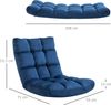 HOMCOM Sitzkissen Bodenstuhl 3-in-1 Klappbar Bodensessel mit Rückenlehne, Metall Schaumstoff Blau 55 x 71 x 53,5 cm Bild 3