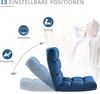 HOMCOM Sitzkissen Bodenstuhl 3-in-1 Klappbar Bodensessel mit Rückenlehne, Metall Schaumstoff Blau 55 x 71 x 53,5 cm Bild 5