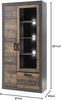 Lomadox Vitrine BERLIN-61 Old Mix Dekor mit Matera grau inkl. LED 97/201/40 cm Bild 2