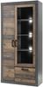 Lomadox Vitrine BERLIN-61 Old Mix Dekor mit Matera grau inkl. LED 97/201/40 cm Bild 4