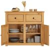 CARO-Möbel Kommode Cancun im Landhaus Stil aus Kiefer massiv, Moderne Anrichte mit 2 Schubladen und Türen, Sideboard mit gebeizter gewachster Oberfläche Bild 4