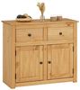 CARO-Möbel Kommode Cancun im Landhaus Stil aus Kiefer massiv, Moderne Anrichte mit 2 Schubladen und Türen, Sideboard mit gebeizter gewachster Oberfläche Bild 2