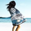 Volkswagen Badetuch VW Bulli Cut Blau Grün 75x150 cm 100% Baumwolle in Veloursqualität Camper-Van Bus T1 Strandlaken Strandtuch Handtuch Badelaken Duschtuch Saunatuch Long Beach Retro Motiv 026 Bild 3