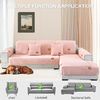 LINGKY Samt Sofabezug 1 2 3 4 Sitzer, L Form Sofaüberwurfe, Ecksofa Sofa überzug Pets Dog Couch überzug Anti-rutsch Sofaschutz, Ultra Weicher Sofaschoner (Rosa,110x180 cm/Rechteckig) Bild 2