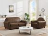 Vente-unique - VICTORY Sofa and armchair set StoffStoff Braun - B 91 cm81 cm x H 89 cm x L 170 cm94 cm Bild 2