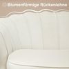 HOMCOM 2-Sitzer Sofa, Couch mit Armlehne, Samtopik, Doppelsofa bis 150 kg belastbar, Polstersofa 1 Teile, für Wohnzimmer, Schlafzimmer, 130 x 77 x 77 cm, Creme Bild 4