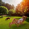 Spetebo Gartenliege Eukalyptus Deckchair mehrfach verstellbar - 163 x 56 cm, Stück, 1 St, Sonnenliege, Holz Gartenliege mit Fußteil klappbar Bild 2