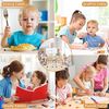 Clevich Kindertisch mit 6 Stühlen,Kinder Tisch Stuhl Set für Kindergarten und Kinderzimmer,Kindertischgruppe Höhenverstellbar,Plastik Kindermöbel,Sitzgruppe für Jungen Mädchen,Gelb Bild 5