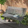 Outsunny Gartenbank 2 Sitzer Parkbank, mit Rückenlehne, für Garten, Balkon (Sitzbank, 1-St, Balkonbank), Alu, 123 x 67 x 79 cm, Grau Bild 2