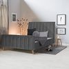 Homestyle4u Polsterbett inkl. Lattenrost, Samt 140x200 Grau Bild 2