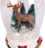 BURI Weihnachts-Glasdeko Schneekugel Weihnachtsdeko Winterdeko Hirsch Tannenbaum Bild 2