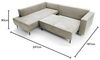 Ecksofa Rodario mit Schlaffunktion, Easy-Clean-Veloursbezug in Hellbeige, linksseitig Bild 2
