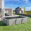 tectake Pool-Abdeckplane Poolabdeckung, rechteckig und selbstschwimmend Bild 2