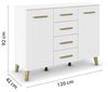 rauch Aditio Box, Kommode, 2-türig, 4 Schubladen, Massivholz-Fuß, mit Softclose-Funktion, Farbe Weiß, BxHxT 120x92x44cm Bild 3