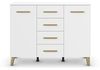 rauch Aditio Box, Kommode, 2-türig, 4 Schubladen, Massivholz-Fuß, mit Softclose-Funktion, Farbe Weiß, BxHxT 120x92x44cm Bild 4