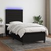 vidaXL Boxspringbett mit Matratze & LED Schwarz 90x200 cm Stoff 3134927 Bild 2