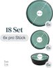 Steingut Geschirrset 6 Pers. Ibiza 18-tlg Hochwertiges Mediterranes TEST SEHR GUT Steingut Geschirr Set - Schüssel- und Teller Set - Tafelservice 6 Personen Geschirrsets Pure Living in Salbeigrün Bild 3