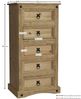 Vida Designs Corona Kommode, 5 Schubladen, schmal, massives Kiefernholz Bild 3