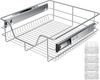 KESSER® Teleskopschublade ✓ Küchenschublade ✓ Küchenschrank ✓ Korbauszug ✓ Schrankauszug ✓ Vollauszug ✓ Schublade 4x 50cm - Silber Bild 1