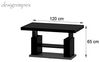 designimpex Couchtisch Design HN-777 Schwarz - Grau Hochglanz höhenverstellbar ausziehbar Bild 4