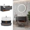 Waschbeckenunterschrank Stelantis Anthrazit 2 Teile Vicco Bild 2