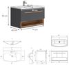 Waschbeckenunterschrank Stelantis Anthrazit 2 Teile Vicco Bild 3