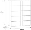 Forte BUGANVILLA Kommode 80, Kommode mit 5 Schubladen, Weißes, modernes Sideboard, Holzwerkstoff, Weiß / Betonoptik Holzdekor, 80,7 cm breit x 100 cm hoch x 42 cm tief Bild 2