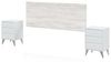Habitdesign, modernes Kopfteil mit 2 Nachttischen für Doppelbett, Schlafzimmer-Set in Artik weiß & Velho-Weiß, viel Stauraum, Maße: 240 x 116 x 33,5 cm (B x H x T), Modell Sweet Bild 5