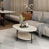 Hanah Home Elegant Coffee Table, Travertine Color, 90 x 36 x 60 cm | 100% Melamine Coated Particle Board, 18 mm Thick | Stylish Marble Design for Modern Living Spaces Bild 4