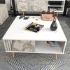 Hanah Home Modern White Coffee Table, 89.6 x 89.6 x 46.5 cm | 100% Melamine Coated Particle Board, 18 mm Thick | Stylish & Functional for Any Living Space Bild 3