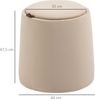 HOMCOM 2-in-1 Ottomane Sitzhocker Runde Polsterhocker Fußbank inklusive Stauraum, abnehmbaren Deckel in Samtoptik Beistelltisch für Wohnzimmer Schlafzimmer Beige Ø44x47,5 cm Bild 3