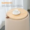 HOMCOM 2-in-1 Ottomane Sitzhocker Runde Polsterhocker Fußbank inklusive Stauraum, abnehmbaren Deckel in Samtoptik Beistelltisch für Wohnzimmer Schlafzimmer Beige Ø44x47,5 cm Bild 4