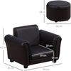 HOMCOM Kindersessel mit Fußhocker Kindercouch Kindersofa Minisofa für 1,5-3 Jahre Kinder Kindermöbel Holz Schwarz 54 x 42 x 41 cm Bild 3