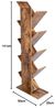 BAKAJI Bücherregal für Bücherregal, mit 10 geneigten Ablagen aus MDF-Holz, Antik-Effekt, modernes Industrie-Design für Wohnzimmer, Wohnzimmer, Büro, Maße: 141 x 25 x 50 cm Bild 3