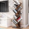 BAKAJI Bücherregal für Bücherregal, mit 10 geneigten Ablagen aus MDF-Holz, Antik-Effekt, modernes Industrie-Design für Wohnzimmer, Wohnzimmer, Büro, Maße: 141 x 25 x 50 cm Bild 2