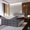 Masseno Boxbett AMON 180x200 cm mit Bonell Matratze und Topper, Doppelbett, Polsterbett mit Kopfteil, Boxspringbett Bild 5