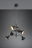 Pendelleuchte ROXIE 6 flammig Metall Schirme Schwarz / Gold Ø 60cm Bild 2